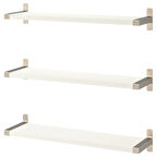 Duvar rafı kombinasyonu, beyaz-nikelaj kaplama, 80x20 cm