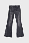Kadın Füme Renk 2w5-1 Midrise Flare Fit İç Boy 83cm Esnek Kumaş Denim Jean