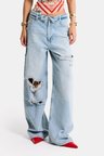 Kadın Kot Rengi 4s6-32 Straight Fit Kemer Detaylı Özel Tasarım Denim Jean