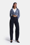 Kadın İndigo Selvedge 7w6-50 Mid Rise Trapered TT49 Denim Jean