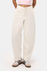 Kadın Kırık Beyaz 7s6-101 High Rise Tapered Leg Fit Denim Jean