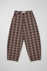 Kadın Kahve Ekose s6-14 Skater Fit Bol Kesim Pantolon