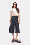 Kadın İndigo Selvedge 7w6-50 Maxi Denim Bermuda Jort