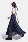 Kadın İndigo 7w6-50 Relaxed Fit Maxi Denim Etek