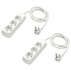 Uzatma kablosu, beyaz, 2 adet, 3'lü