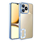 Realme Note 50 Uyumlu Kılıf Şeffaf Logo Gösteren Parlak Renkli Kenarlı Kapak