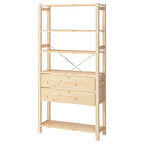 Çekmeceli raf ünitesi, çam, 89x30x179 cm