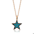 Gümüş Mavi Yıldız Kadın Kolye