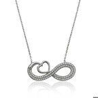 Gümüş Kalpli Sonsuzluk Kadın Kolye