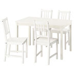 Mutfak masası takımı, beyaz, 4 sandalyeli