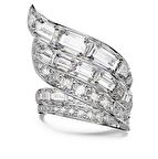 5652100 Swarovski Yüzük Hyperbola cocktail ring, Carbon neutral zirconia, Mixed cuts, White, Rhodium plated