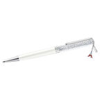 Swarovski Kalem Crystalline ballpoint pen, Eiffel tower, White, Chrome plated
