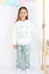 Kız Çocuk Smile And Happy Baskılı Kalın Eşofman Takımı