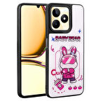 Realme C53 4G ile Uyumlu Kılıf Parlayan Kabartmalı İkonik Figürlü Silikon Kapak