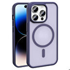 Apple iPhone 14 Pro Max ile Uyumlu Kılıf Magsafe Şarj Özellikli Mat Arka Yüzeyli Kapak