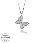 Swarovski Taşlı Gümüş Kelebek kadin Kolye