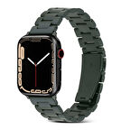 Apple Watch 4/5/6/SE (1.Nesil)/SE 44mm ile Uyumlu Bakla İşlemeli Metal Kordon