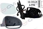 DIŞ DİKİZ AYNASI SAĞ GOLF 2003 ELEKTRİKLİ ISITMALI SİNYALLİ ASTARLI KONVEKS 6 FİŞ VM-197EHPR 1K1857508CN