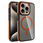 Apple iPhone 15 Pro ile Uyumlu Kılıf Magsafe Şarj Özellikli Mat Görünümlü Kapak