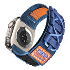 Apple Watch 1/2/3 42mm Uyumlu Orbital Örgülü Halat Tasarımlı Naylon Kumaş Hasır Kordon