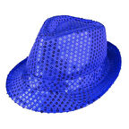 Mavi Payetli Fötr Şapka Yetişkin Boy