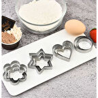 12 Adet Paslanmaz Çelik Kurabiye Kalıbı Seti 