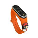 Turuncu Renk Prenses Tema Çocuk Saati Dokunmatik Tuş Silikon Kordon Dijital Ekran Eğlenceli Tasarım