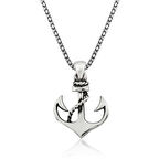 Gümüş Deniz Çapası Erkek Kolye