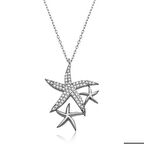 ​Gümüş Beyaz Deniz Yıldızları Kadın Kolye