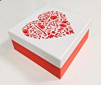 KUTU LOVE KIRMIZI BEYAZ 19CM X 19CM X 8CM