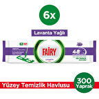 Fairy Power Wipes Mop Uyumlu Yer Temizlik Havlusu 50 Yaprak | Lavanta Yağlı | 6 Adet