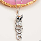 ​Gümüş Kaplan Figürlü Kadın Kolye