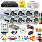 8 Kameralı Set - Yapay Zeka Özellikli Gece Renkli Gösteren Fullhd Güvenlik Kamerası Seti 784w