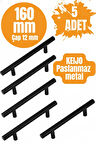 5 ADET Keijo SİYAH 160mm Paslanmaz Kulp (mobilya, dolap kulbu, kulp modeli)