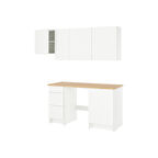 Mutfak dolabı kombinasyonu, beyaz, 220x61x220 cm, Batarya dahil değildir.