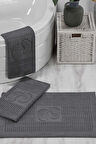 3 Lü Banyo Ayak Havlusu &#37;100 Pamuklu 50x70 Cm Antrasit