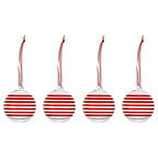 Ağaç süsü, cam-kırmızı, 6 cm, 4 adet