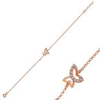 ​Gümüş Rose Kelebek Kadın Bileklik