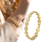 💎 Premium Şık ve Parlak Amorette 24K Gold Kaplama 8 mm Kadın Bijuteri Bileklik 3183KBV5D13  (~18cm)