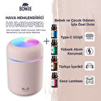 Çocuk Ve Bebek Odaları İçin Hava Nemlendirici Buhar Makinesi İyonizer Gece Lambası 4 Adet Koku Hediye!