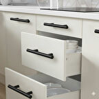 Keijo SİYAH 224mm Paslanmaz Kulp (mobilya, dolap kulbu, kulp modeli)