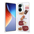 Tecno Camon 19 ile Uyumlu Kılıf Parlayan Sıvılı Simli Kabartma Figürlü Kapak