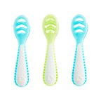 Munchkin Gentle Dip İlk Bebek Kaşığı | 3'lü Set | 4 Ay+ | Aşamalı Beslenme | BPA İçermez | Unisex | MAVİ-YEŞİL