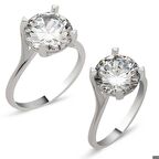 Gümüş Tek Taş Kadın Yüzük