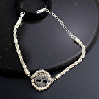 Zarif Ağaç Motif Gümüş Renk 316L Çelik Bilezik Antialerjik Özelliklerle Modern ve Şık Tasarım