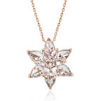 Gümüş Rose Beyaz Lotus Çiçeği Kolye