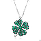 Gümüş Dört Yapraklı Yonca Kadın Kolye