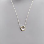 Sade ve Şık Çift Halka Gümüş Renk Antialerjik  316L Çelik Kadın Kolye Kombinize Zarafet Katacak