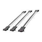 Toyota Sienna 3 (XL30) 2011-2020 Arası ile Uyumlu FLY Model Ara Atkı Tavan Barı Gri 3 Adet