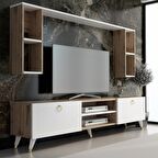 MOBİLYA GEZEGENİ STİLL GOLD TV ÜNİTESİ 180 CM ÇIRAĞAN - Beyaz X2137